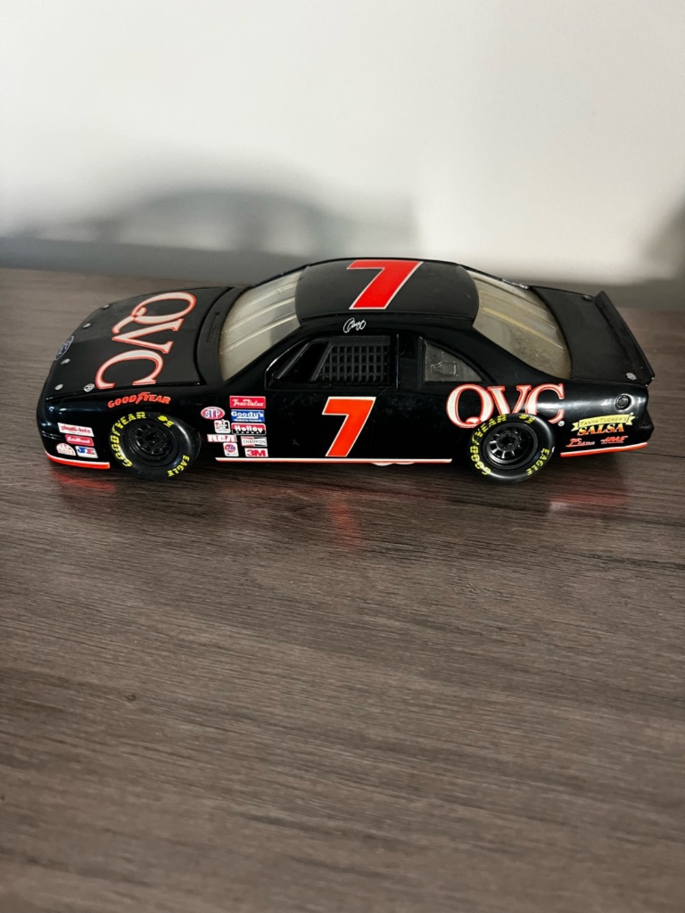 NASCAR #7 QVC Geoff Bodine Die Cast 1:24 Race Car Toy - Black and Red